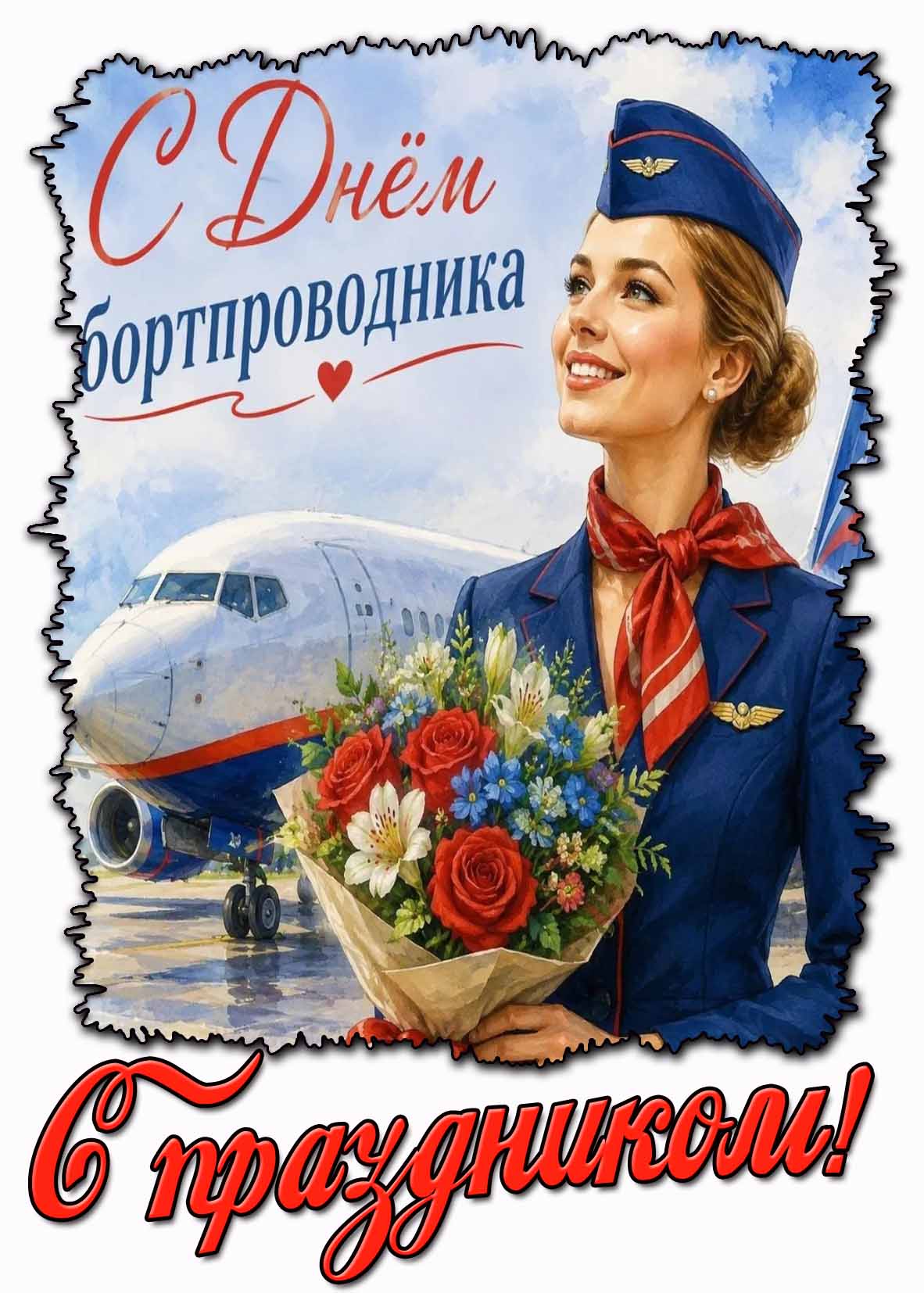 Красивая картинка "С днём бортпроводника! С праздником!"