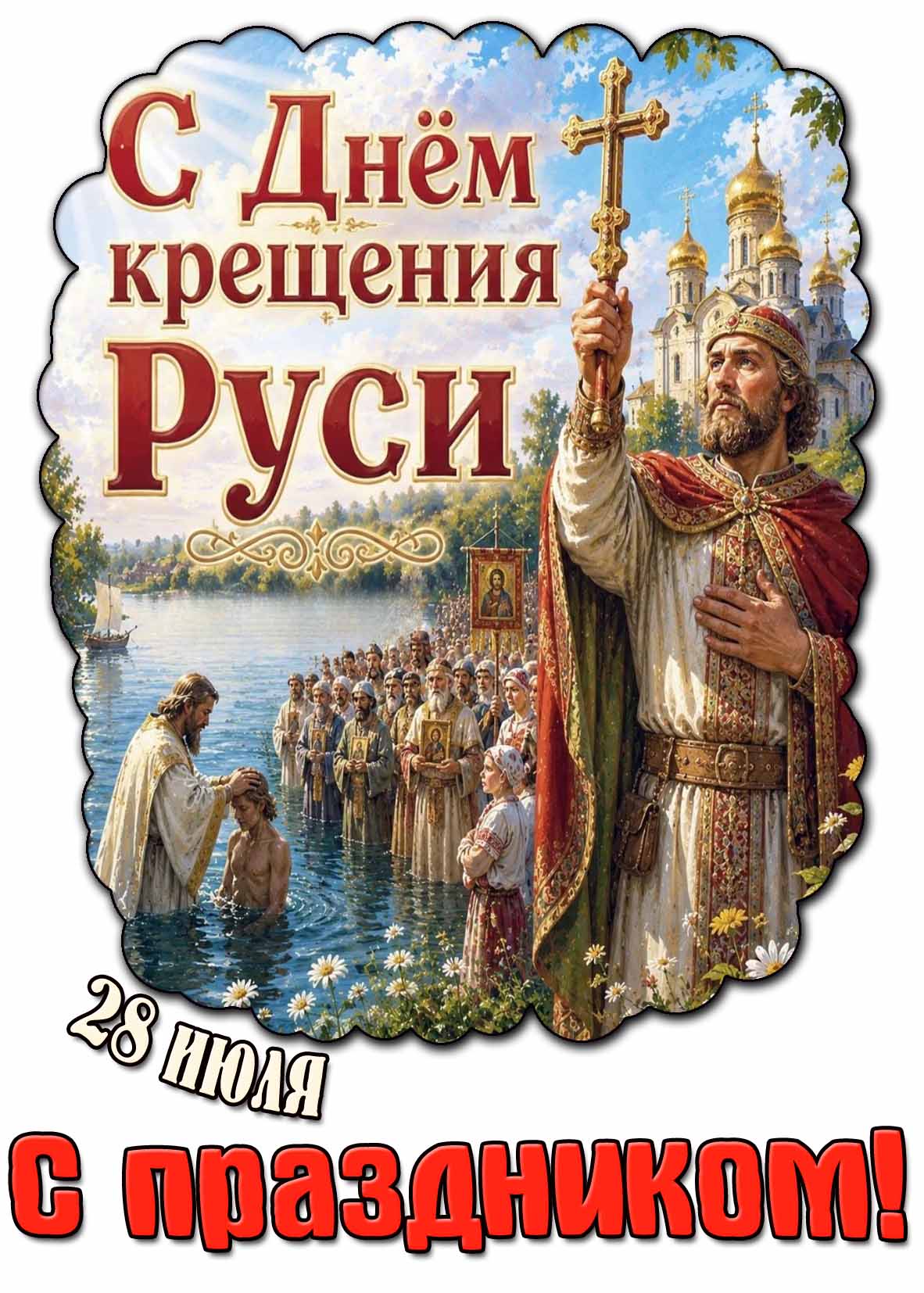 Красивая картинка "С днём Крещения Руси! С праздником!" - 28 июля