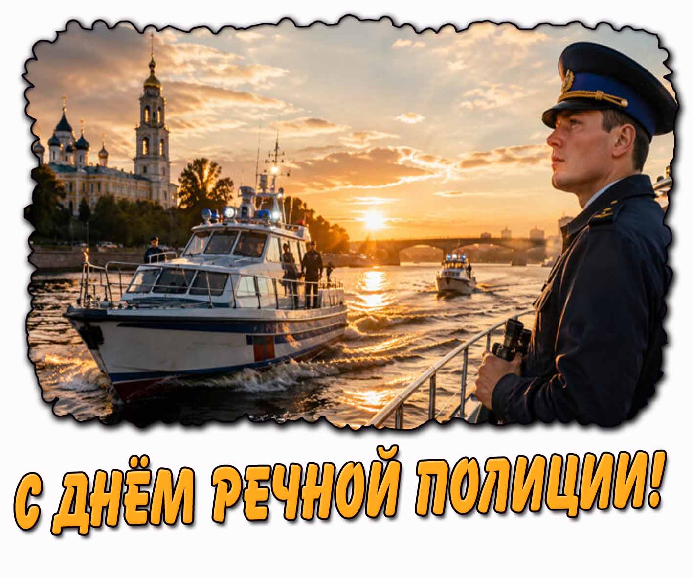 Красивая картинка с днём речной полиции