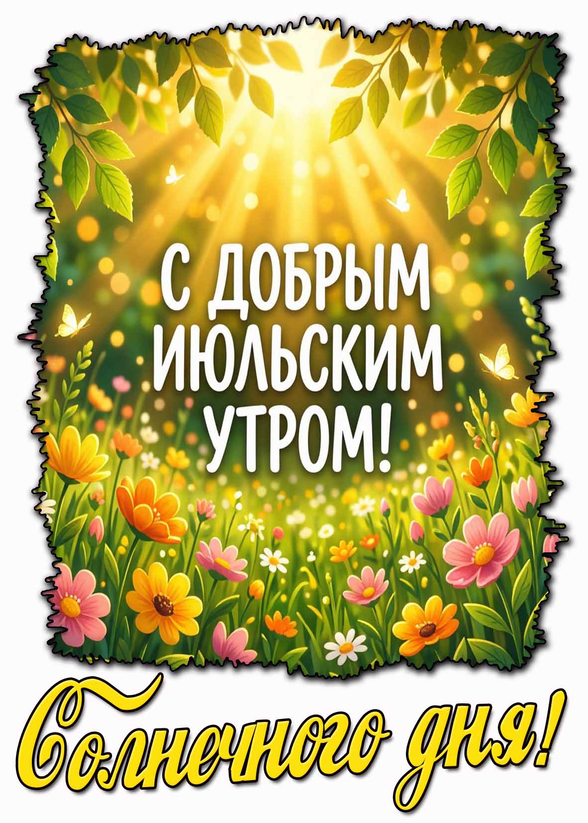 Красивая картинка "С добрым июльским утром! Солнечного дня!"