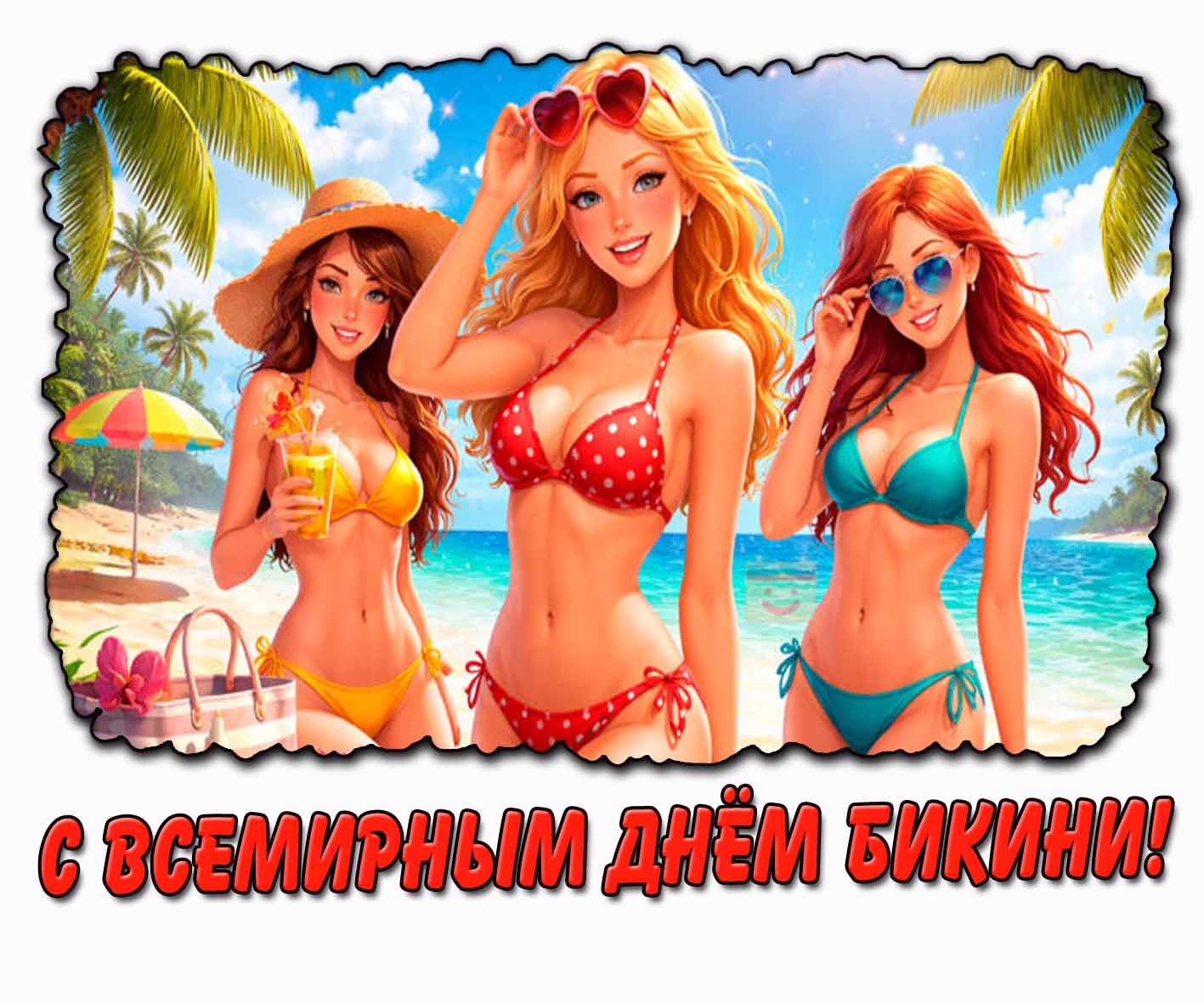 Красивая картинка с Всемирным днём бикини