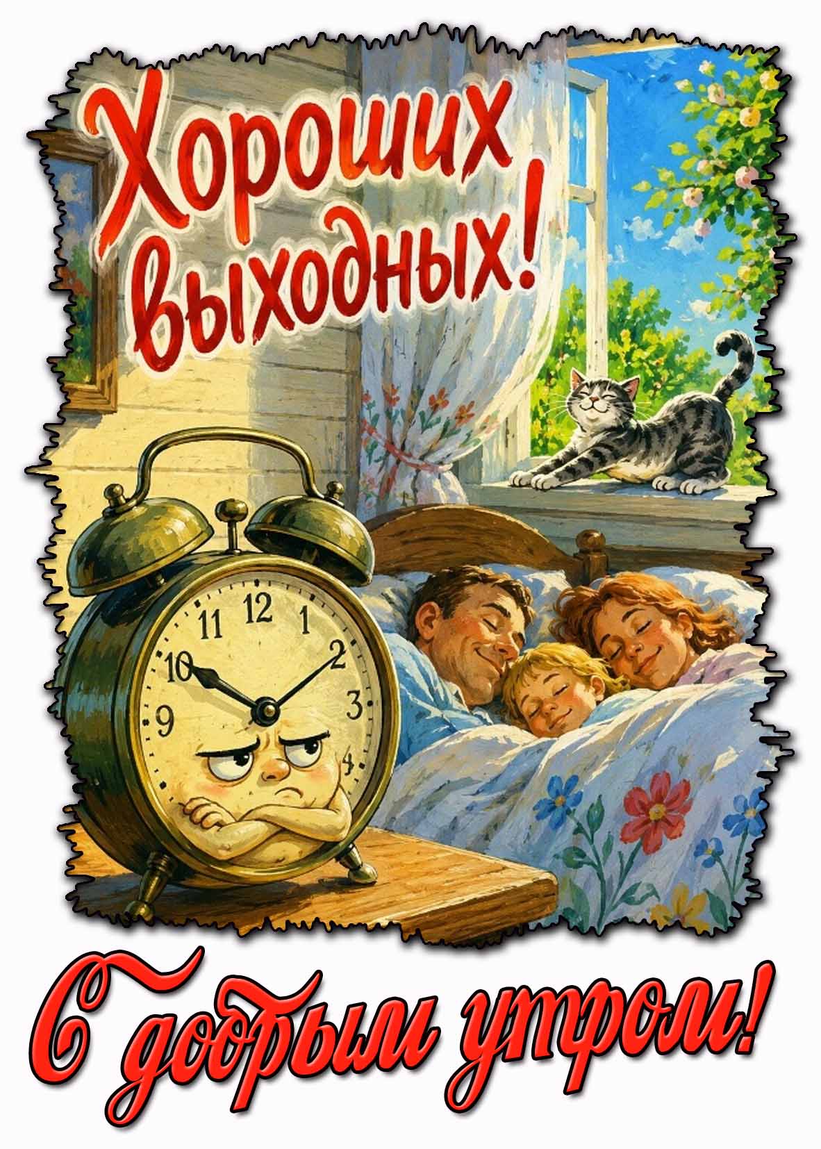 Летняя картинка "С добрым утром! Хороших выходных!"
