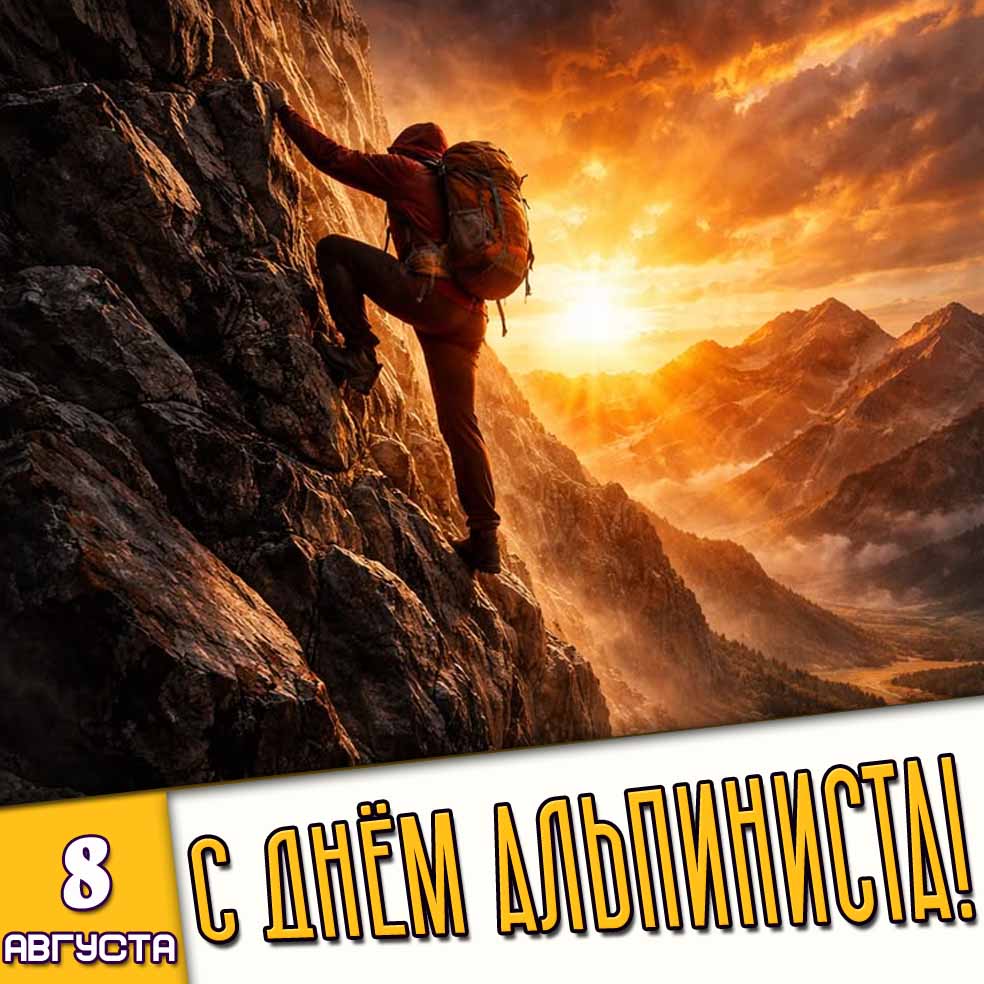 Картинка 8 августа - с днём альпиниста!