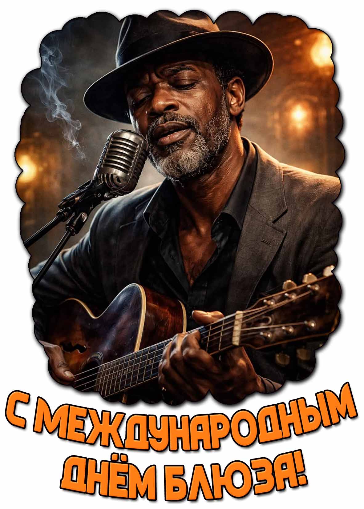 Картинка с Международным днём блюза