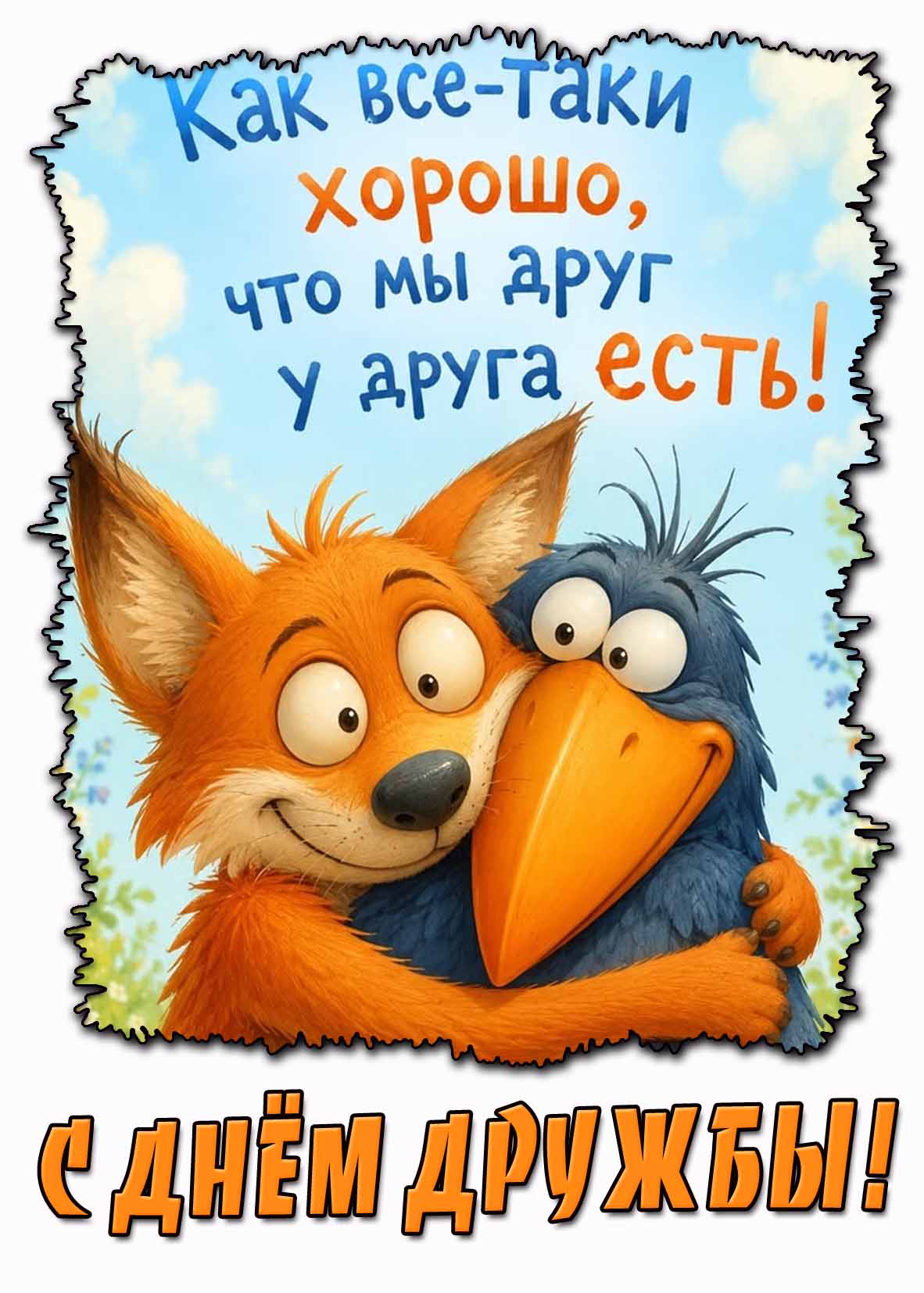 Открытка "С днём дружбы! Как всё таки хорошо, что мы друг у друга есть!"