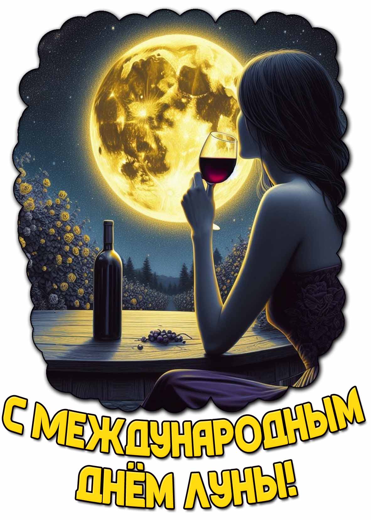 Открытка с Международным днём Луны