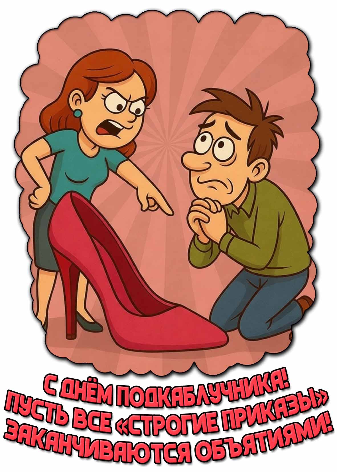 Открыта с днём подкаблучника! Пусть все "строгие приказы!" заканчиваются объятиями!