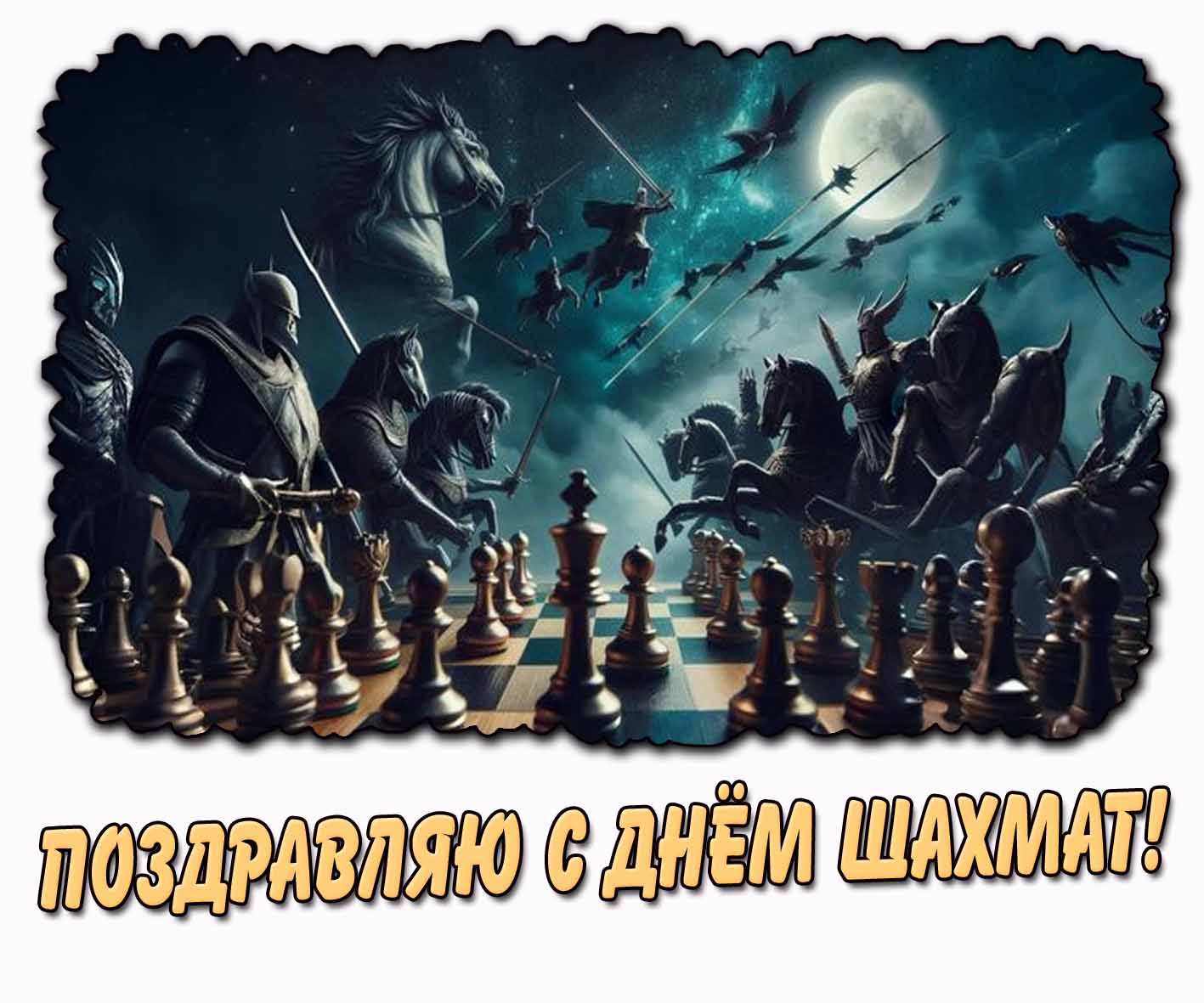 Поздравляю с днём шахмат! - фэнтези откытка