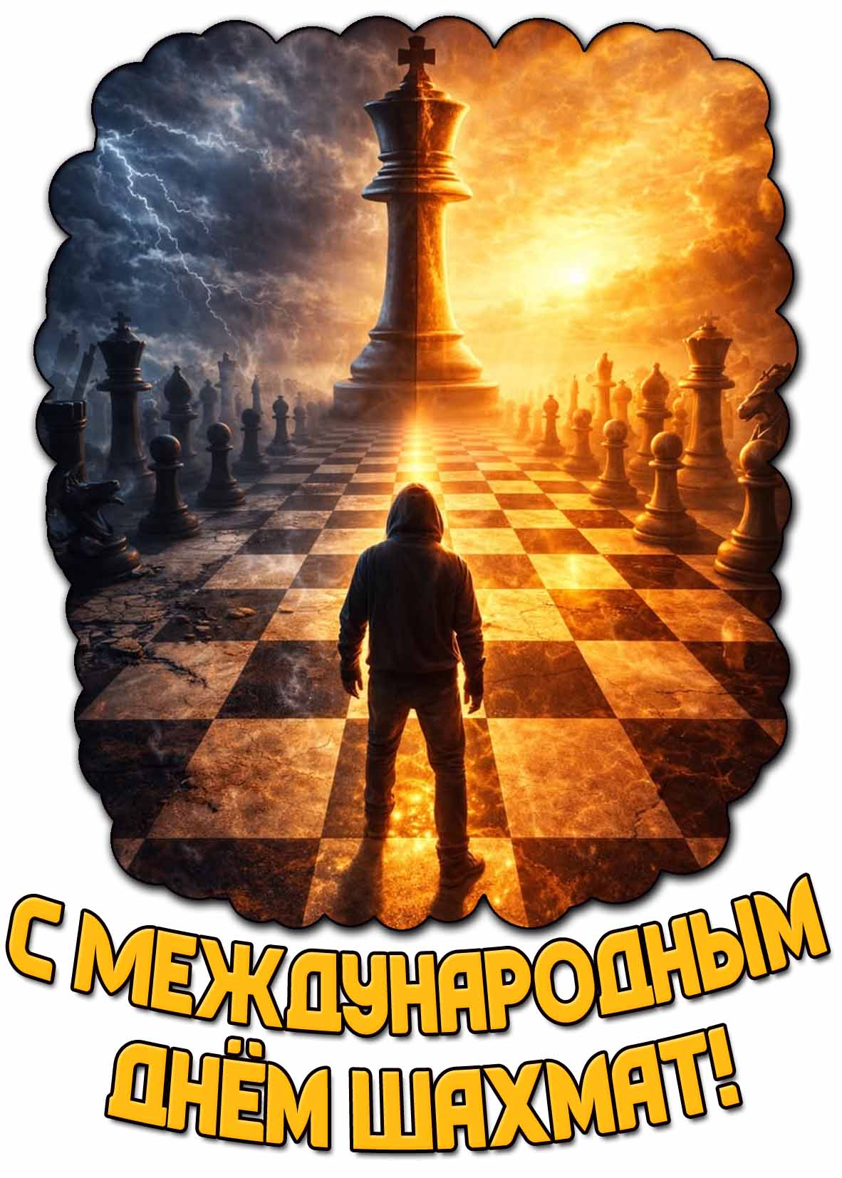 Открытка с Международным днём шахмат