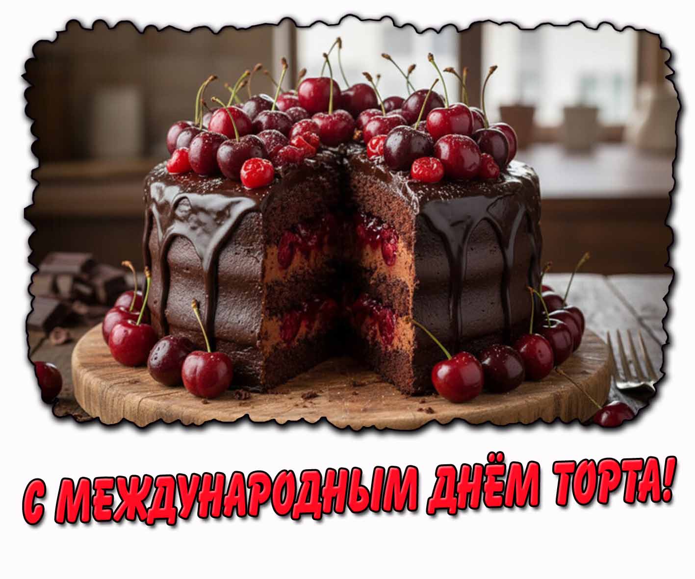 С Международным днём торта! -красивая открытка