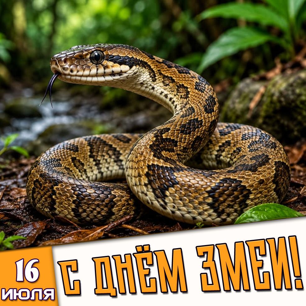 Картинка 16 июля - с днём змеи!