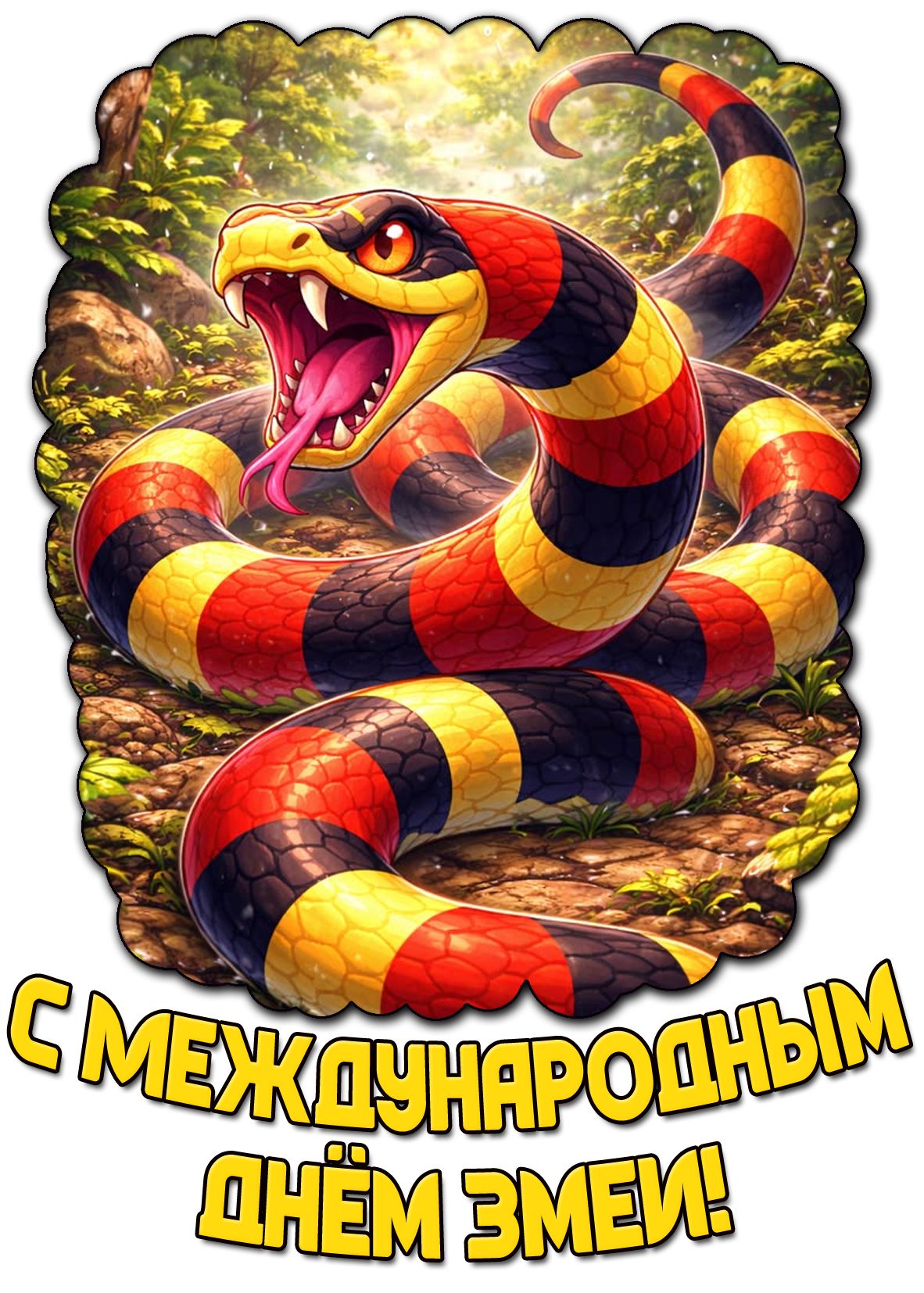 Открытка с Международным днём змеи