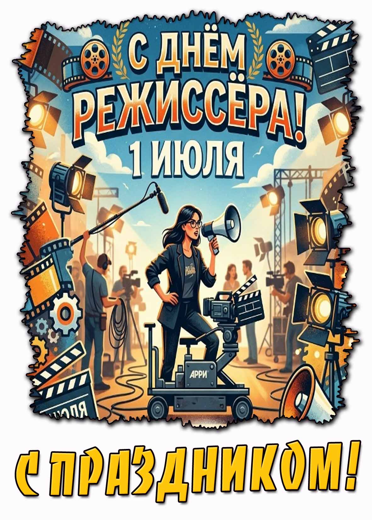 Открытка 1 июля - с днём режиссёра! С праздником!
