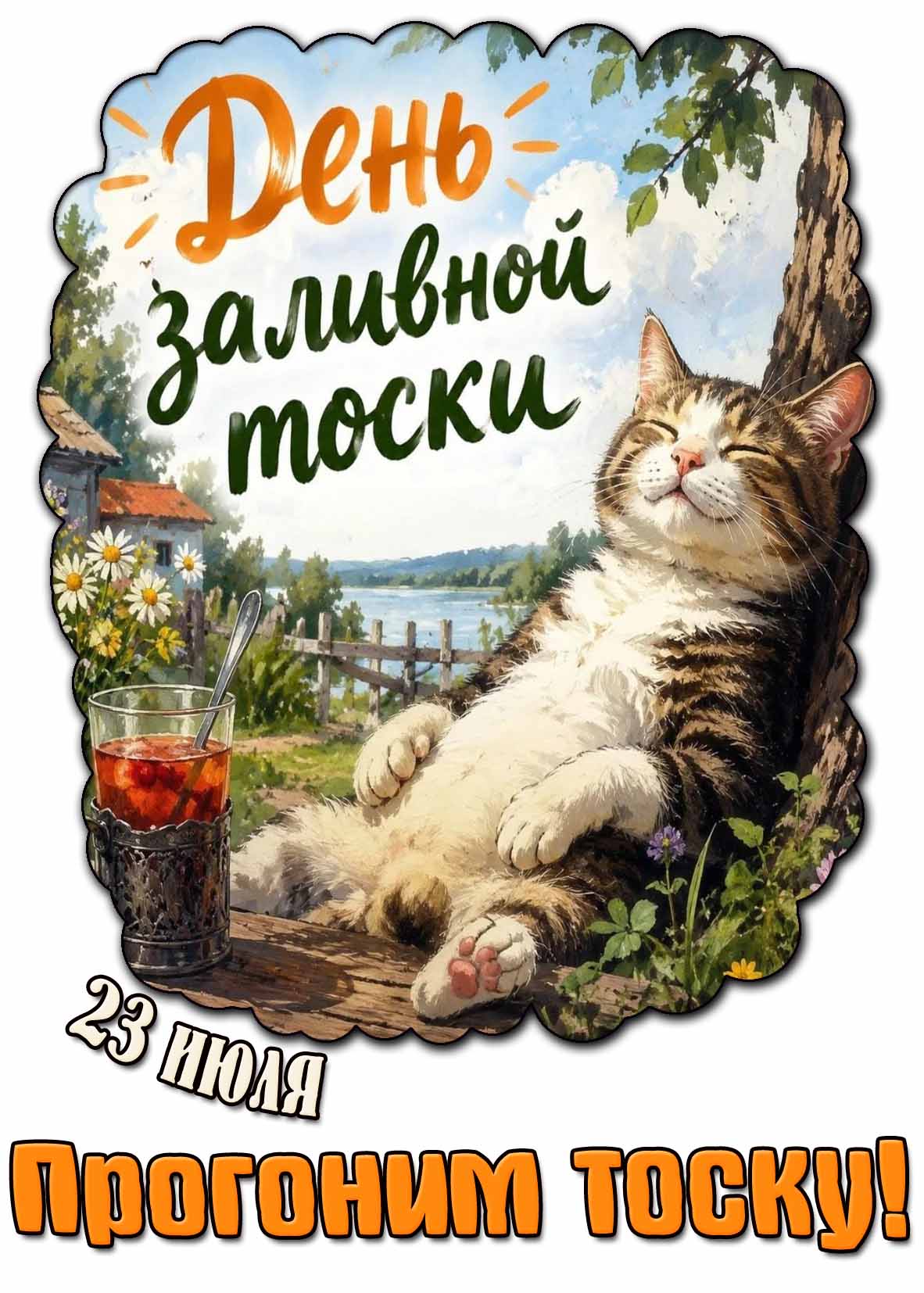 Открытка 23 июля - день заливной тоски! Прогоним тоску!