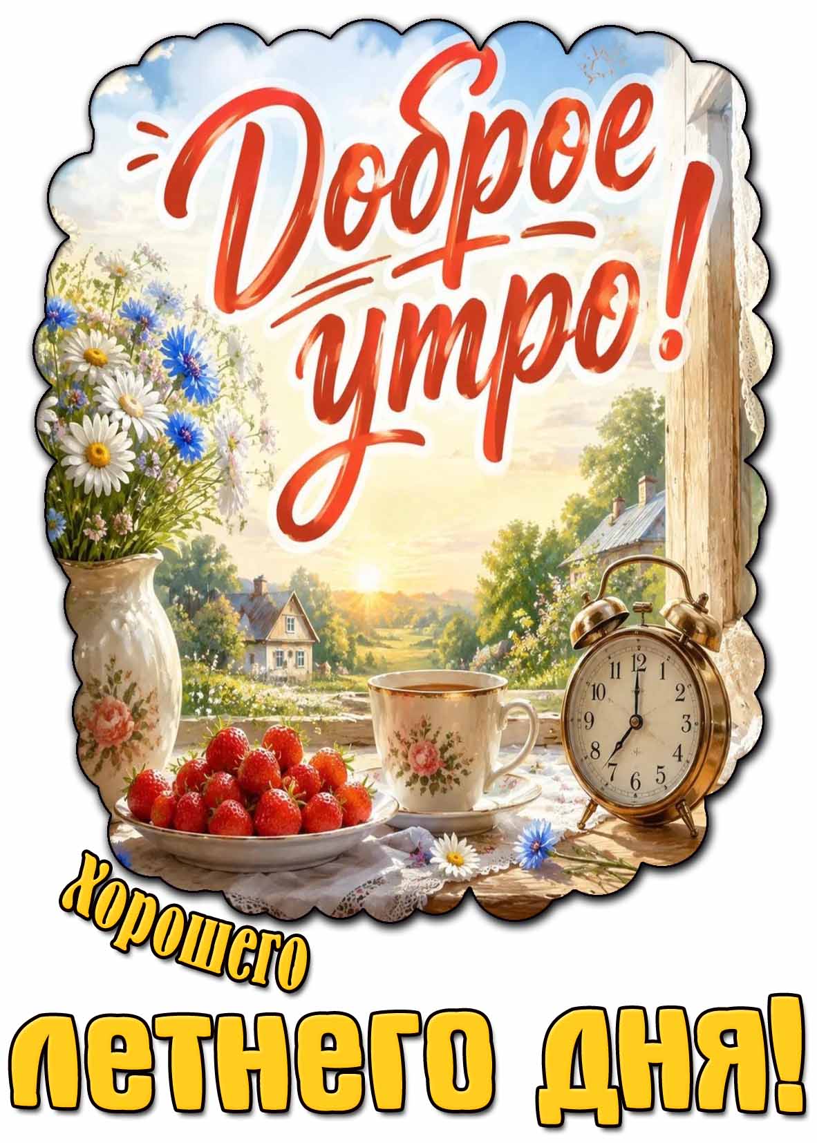 Открытка "Доброе утро! Хорошего летнего дня!"