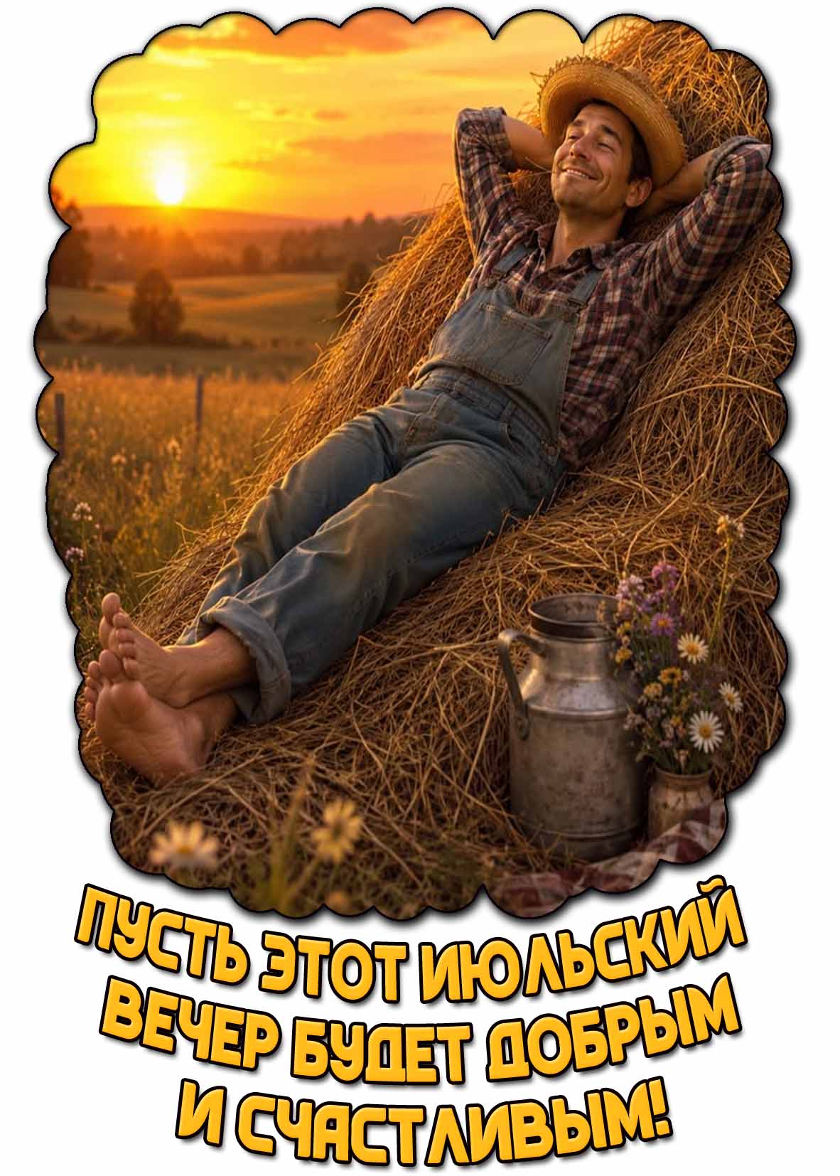 Открытка пусть этот июльский вечер будет добрым и счастливым