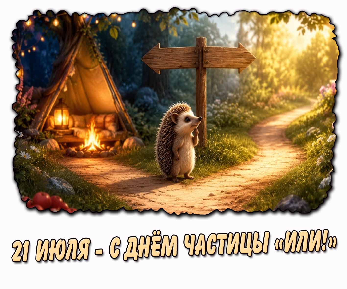 Открытка с днём частицы «ИЛИ!» - 21 июля