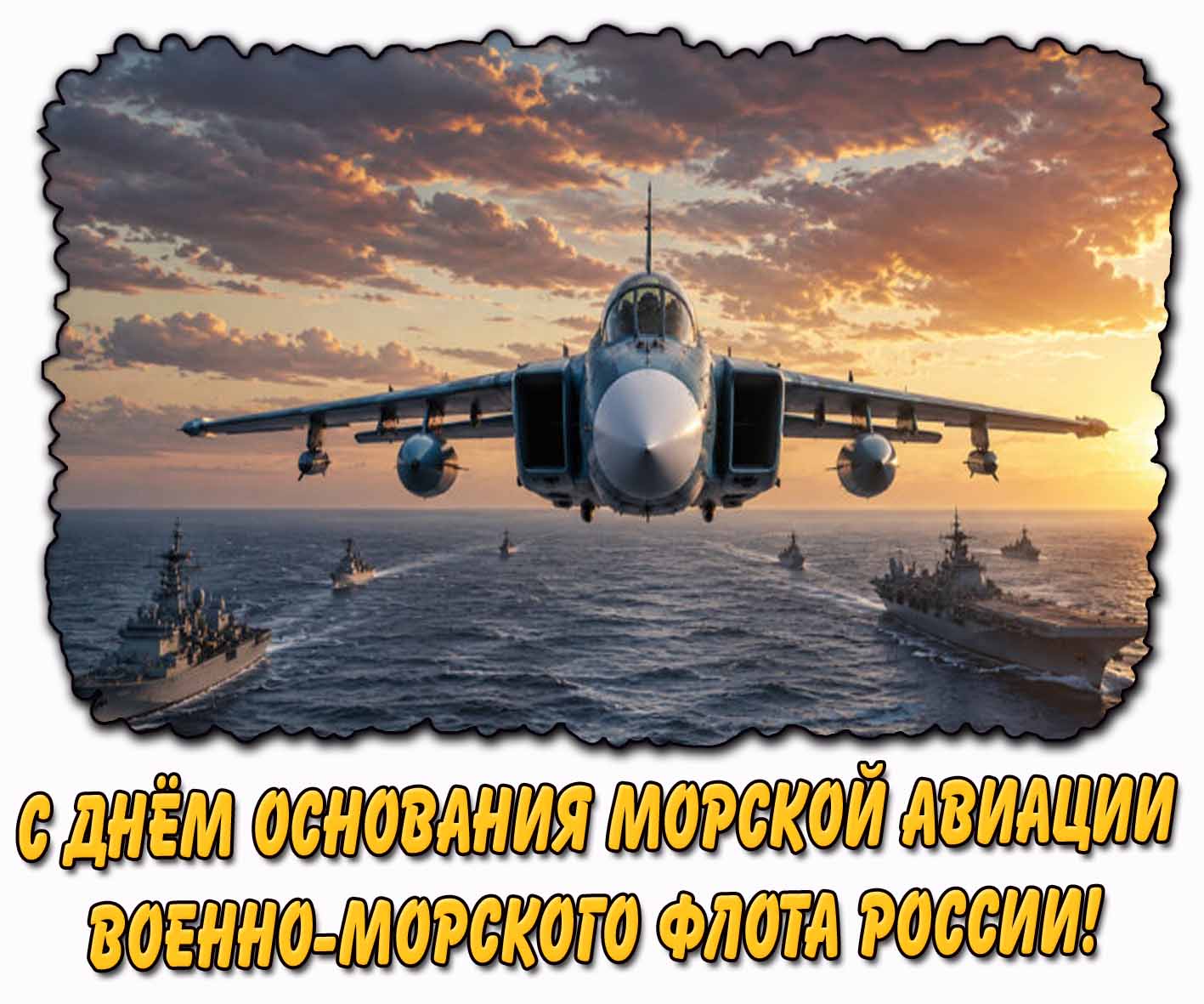 Открытка с днём основания морской авиации Военно-Морского Флота России