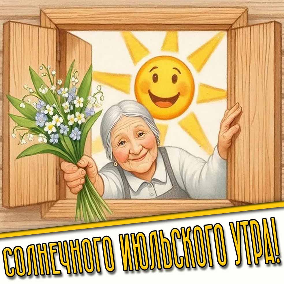 Открытка солнечного июльского утра