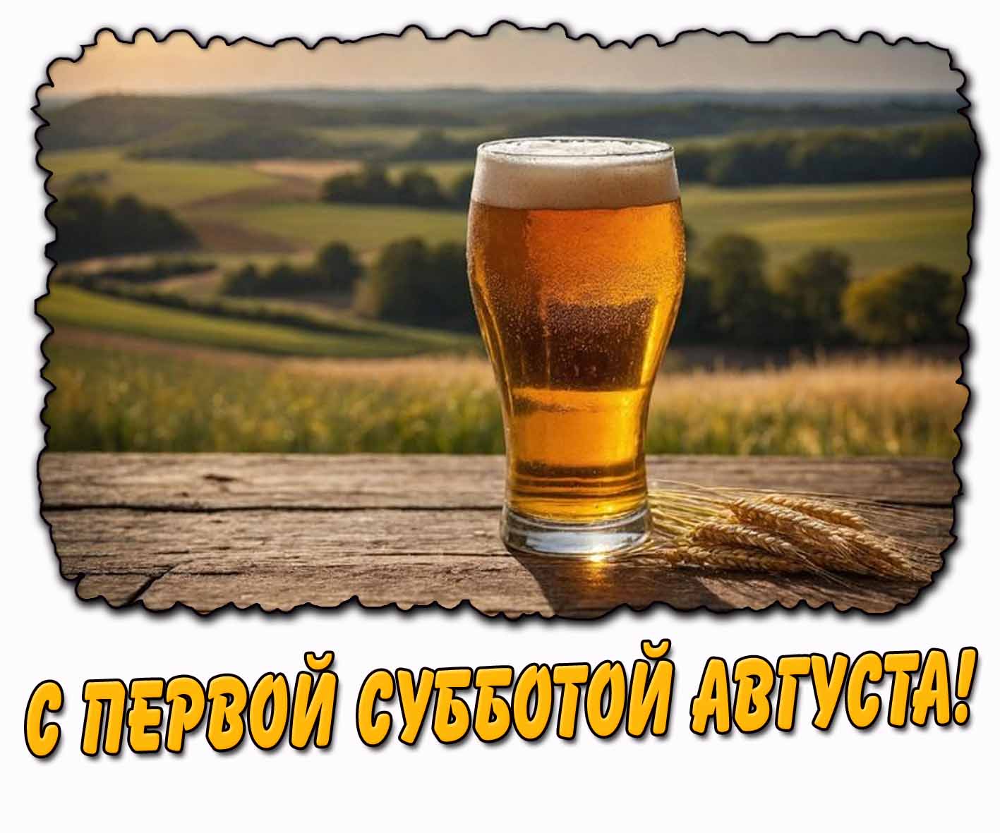 С первой субботой августа! - картинка с пивом