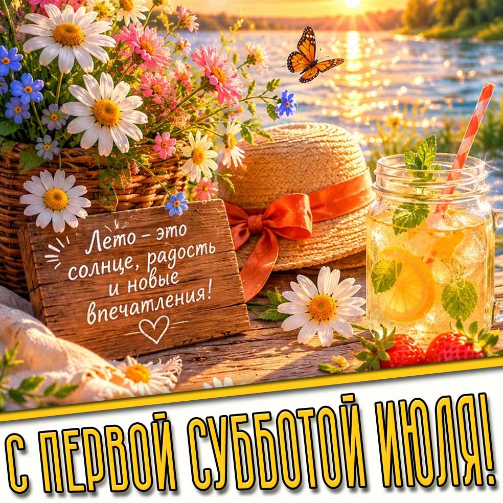 Картинка "С первой субботой июля! Лето - это солнце, радость и новые впечатления!"