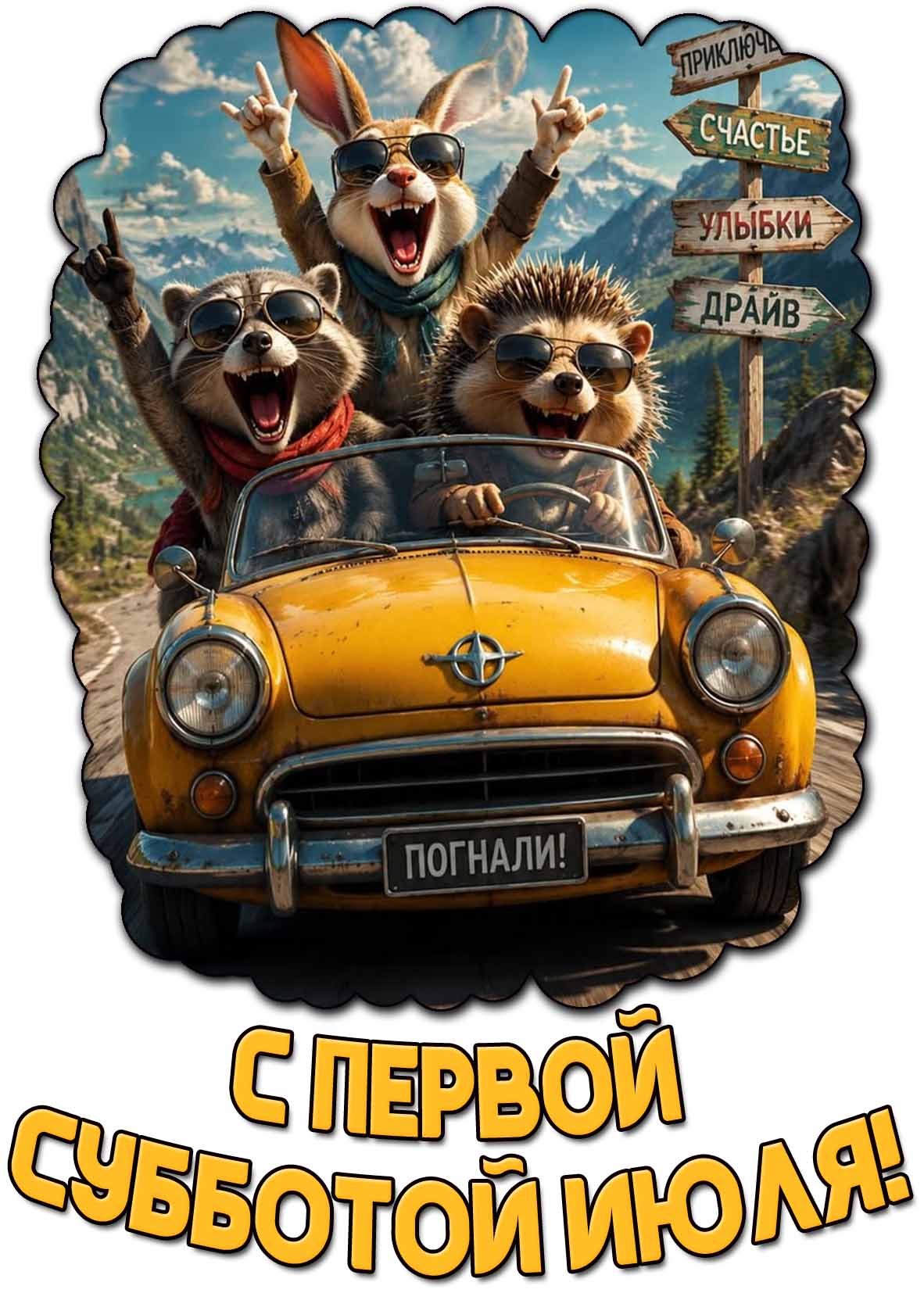 Открытка с первой субботой июля