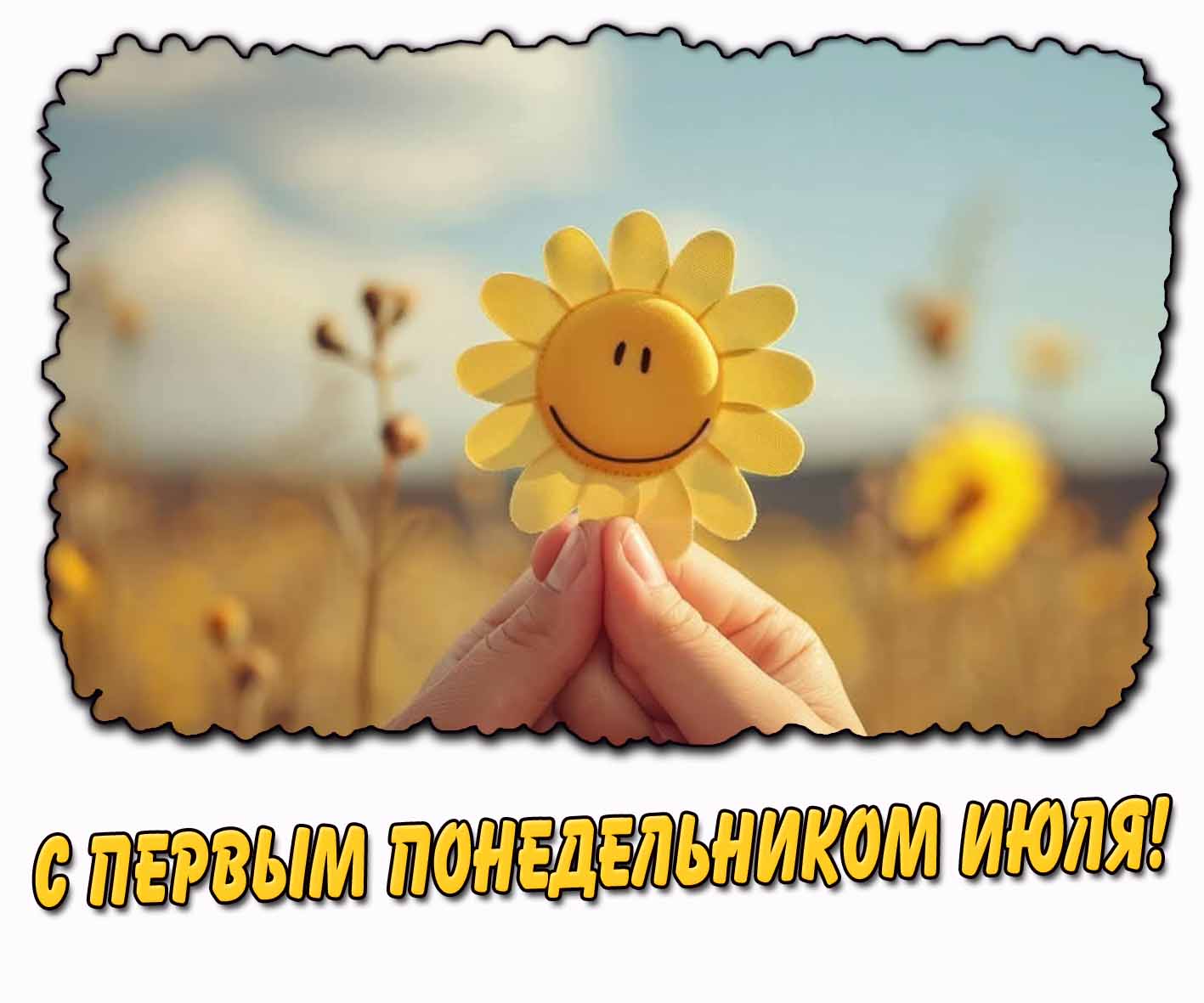 С первым понедельником июля! - забавная открытка