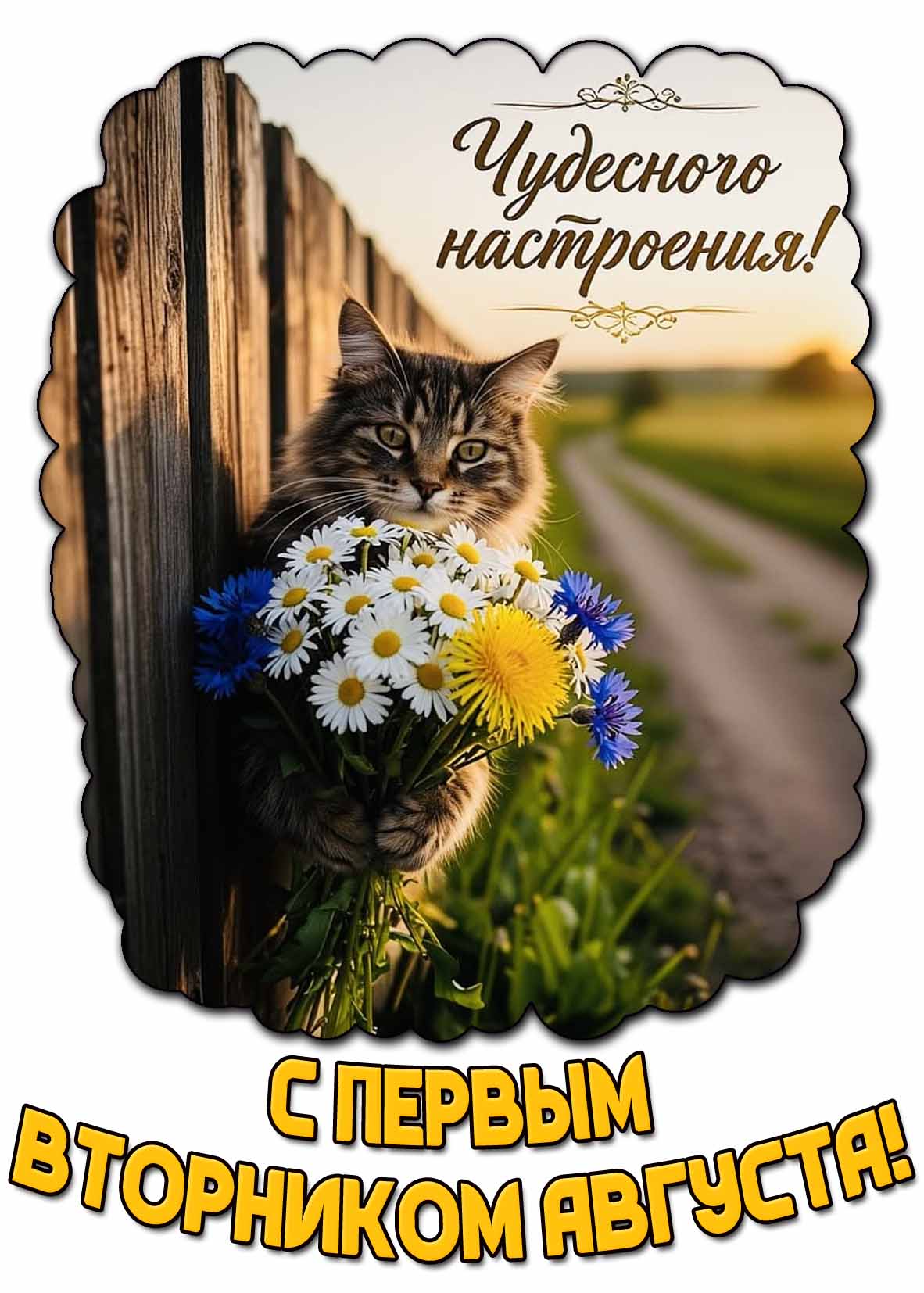 Картинка "С первым вторником августа! Чудесного настроения!"