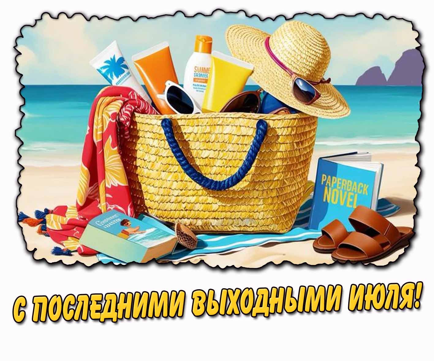 С последними выходными июля! - пляжная картинка