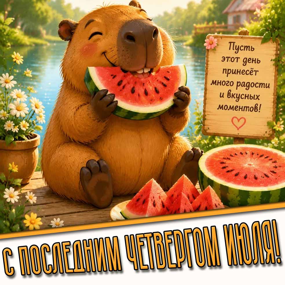 Картинка "С последним четвергом июля! Пусть этот день принесёт много радости и вкусных моментов!"