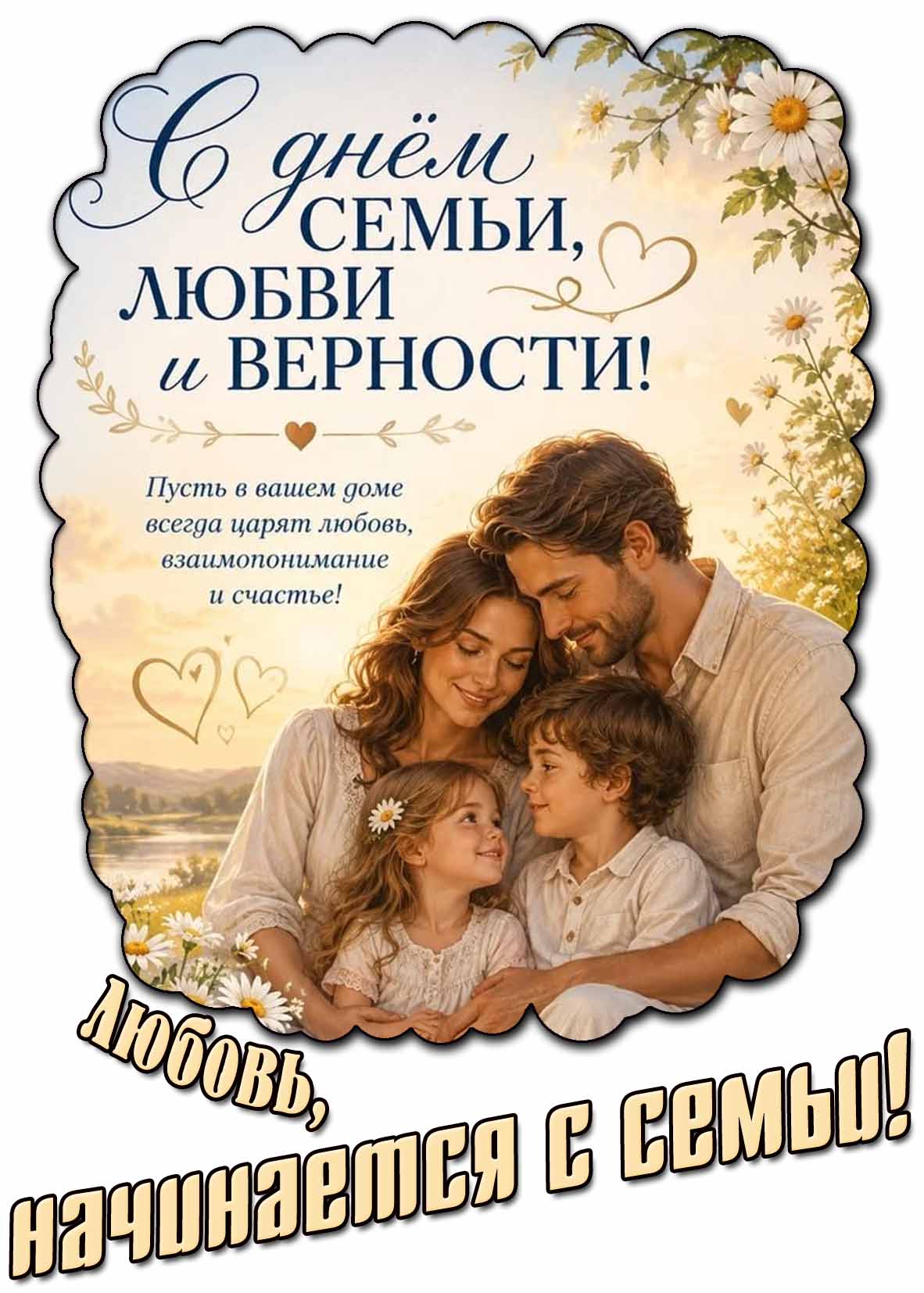 Поздравительная картинка с днём семьи, любви и верности