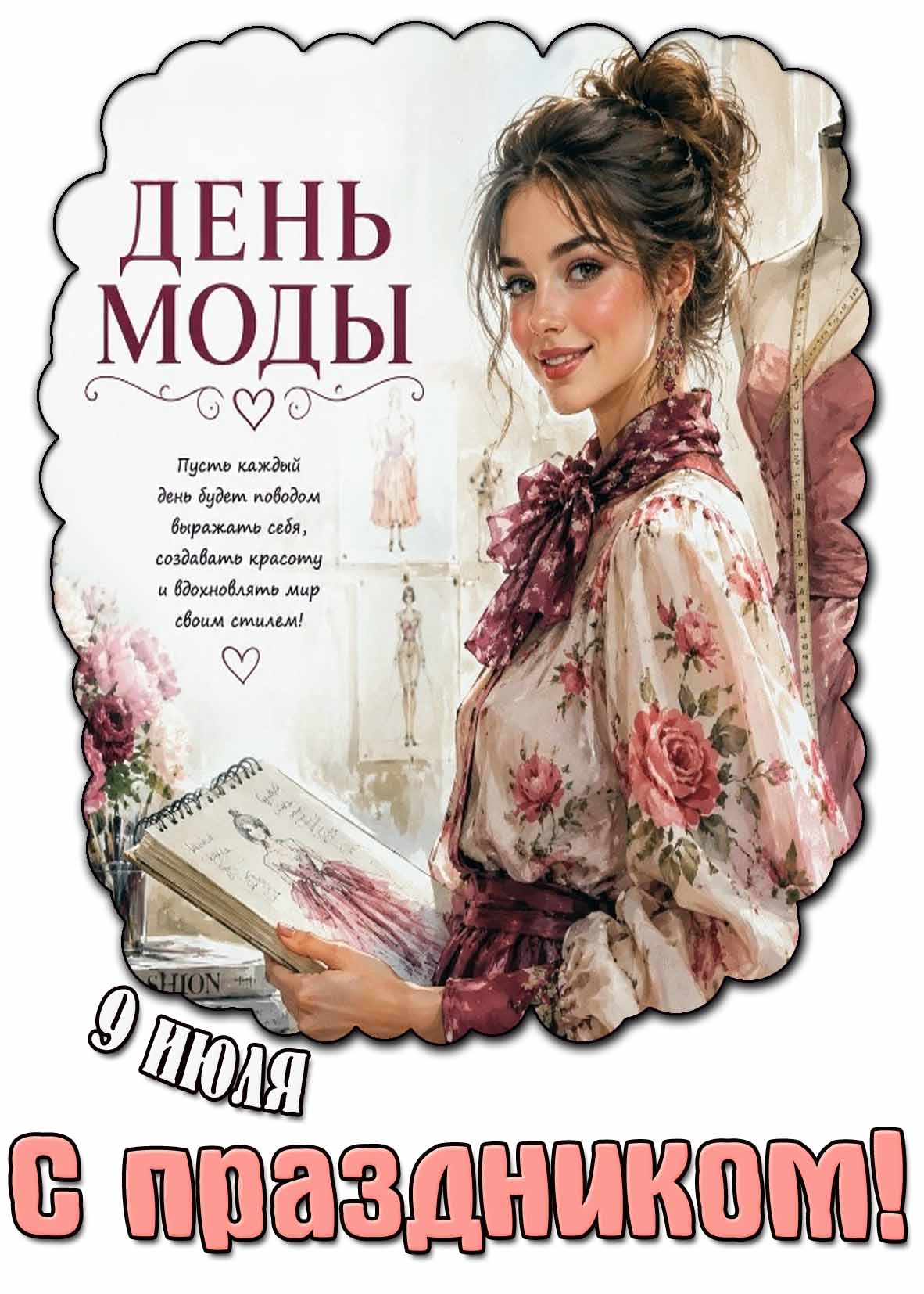 Поздравительная картинка на день моды - 9 июля