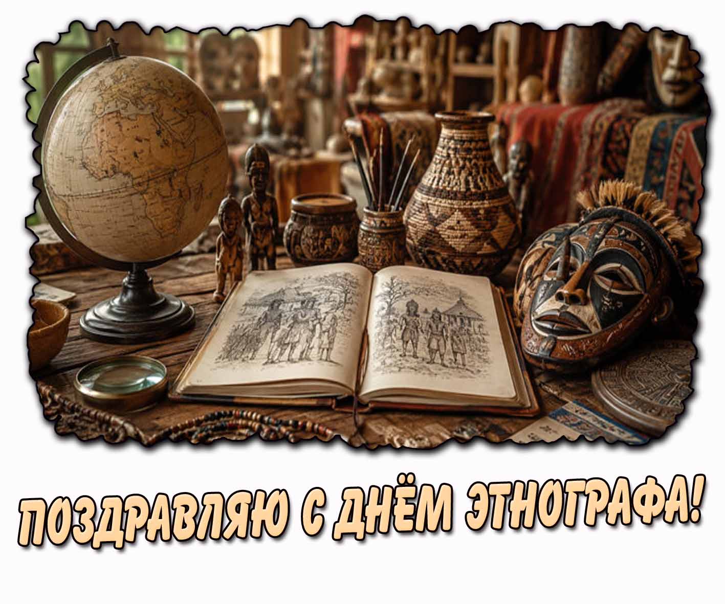 Поздравляю с днём этнографа! - красивая открытка