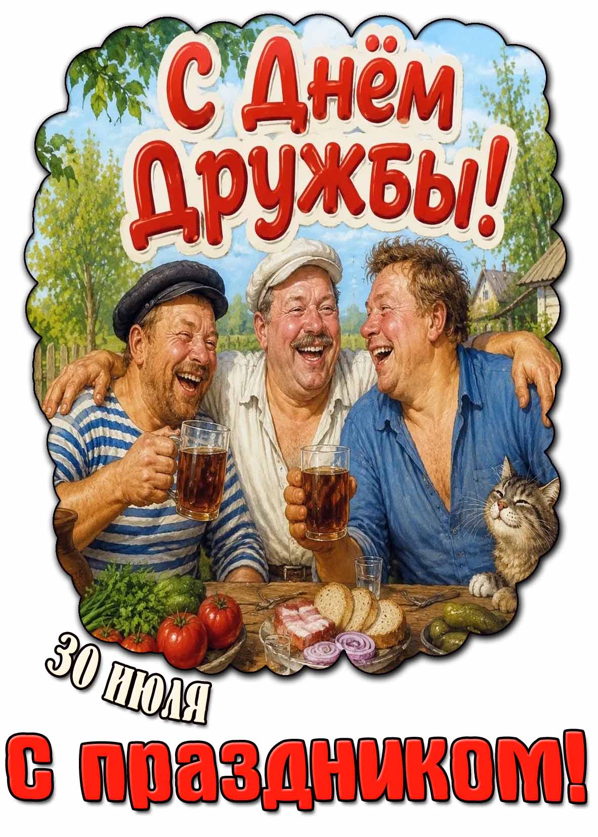 Прикольная картинка 30 июля - с днём дружбы! С праздником!