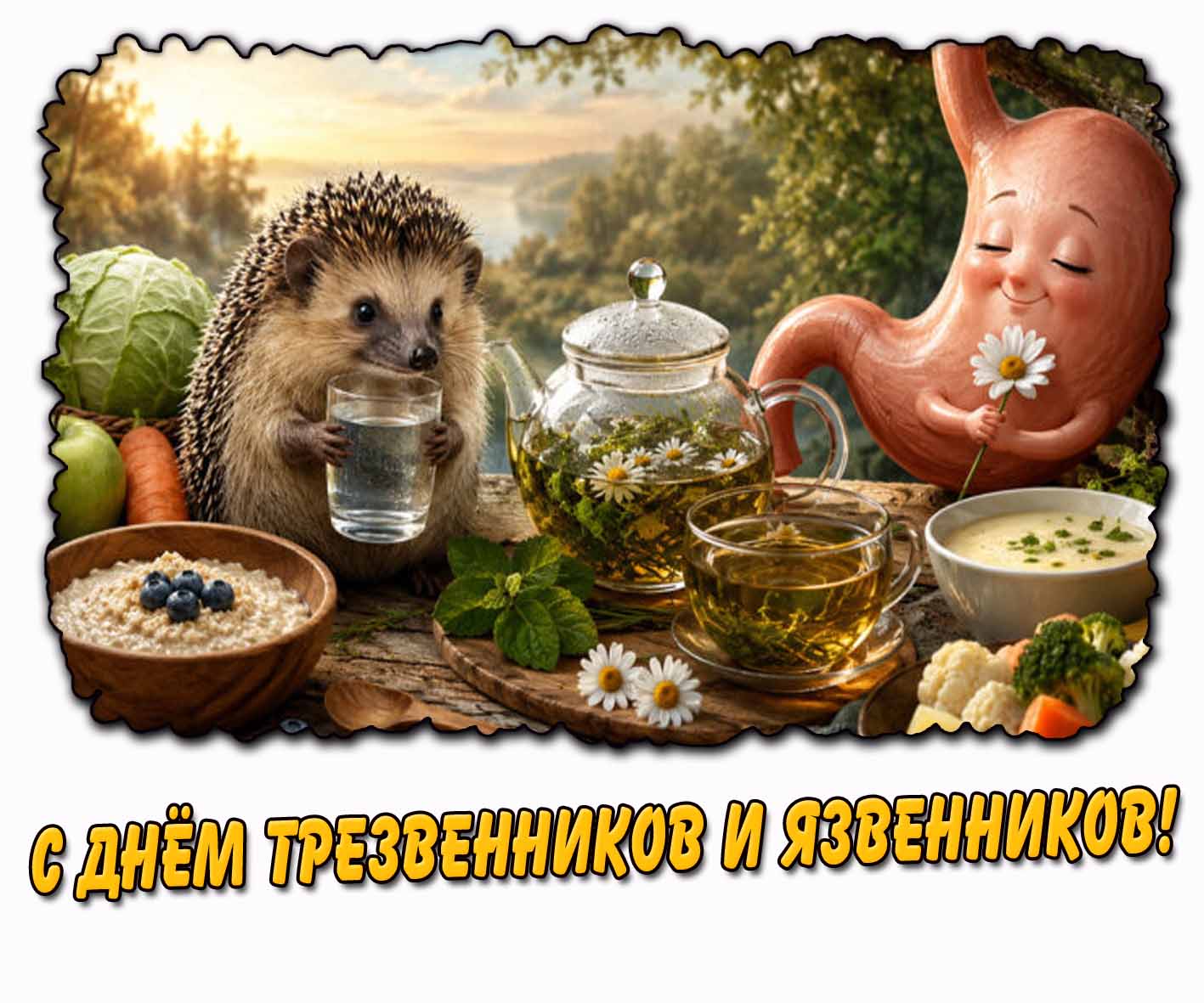 Прикольная открытка с днём трезвенников и язвенников