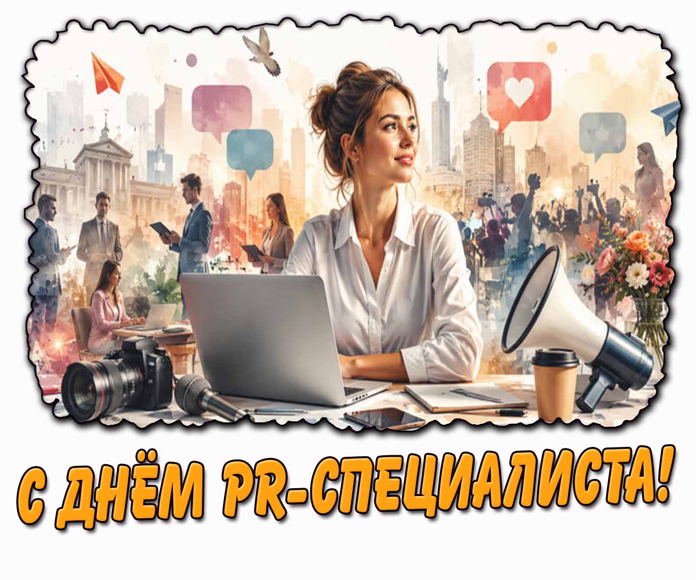 С днём PR-специалиста! - открытка для женщины