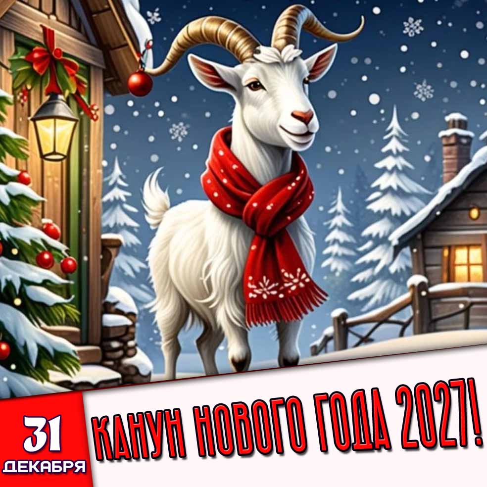 Картинка 31 декабря - канун Нового года 2027!