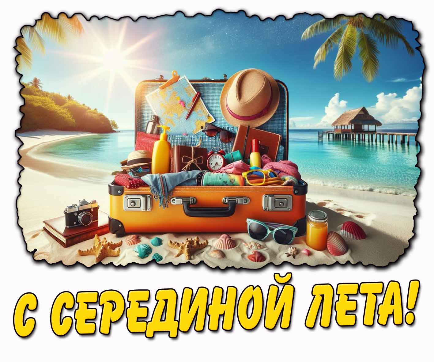 С серединой лета! - картинка для туристов