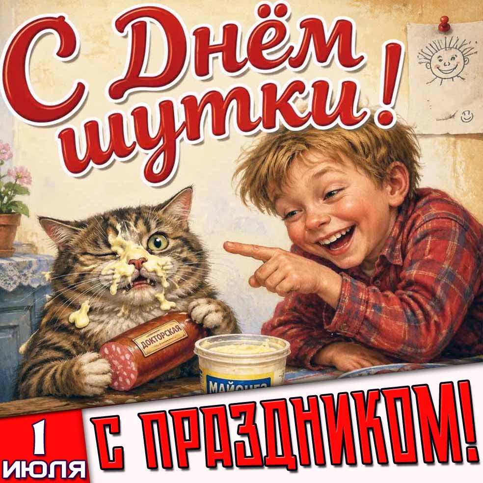 Смешная картинка 1 июля - с днём шутки! С праздником!