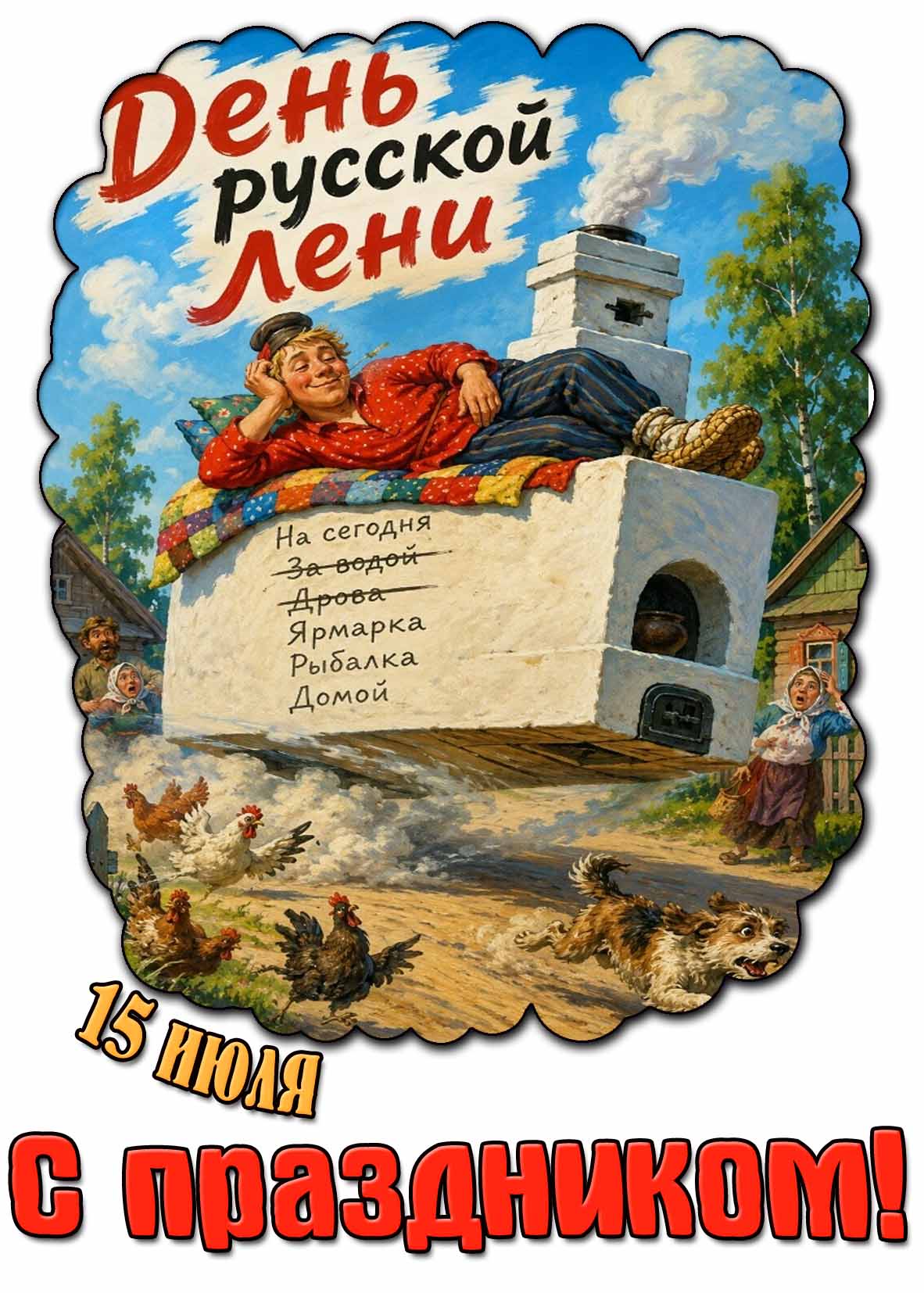 Смешная картинка 15 июля - день русской лени! С праздником!