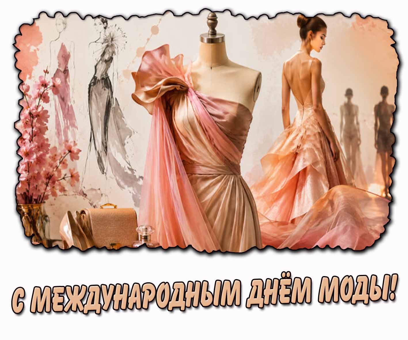 Стильная открытка с Международным днём моды