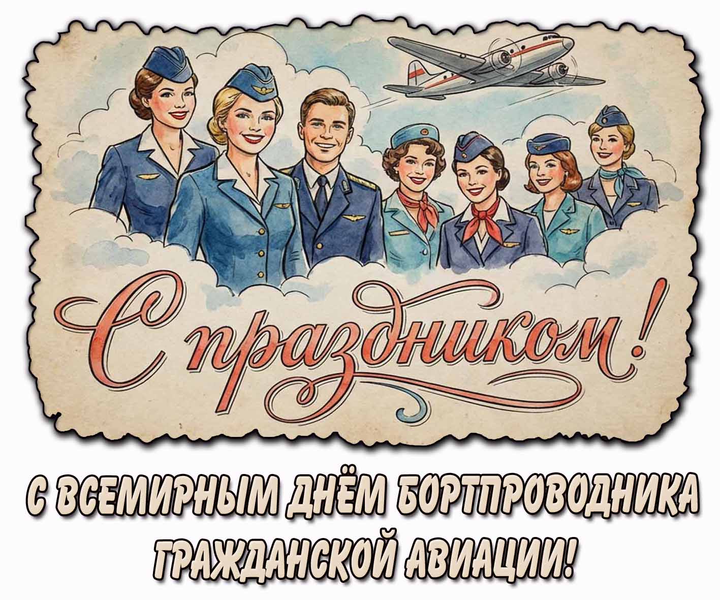 Картинка "С Всемирным днём бортпроводника гражданской авиации! С праздником!