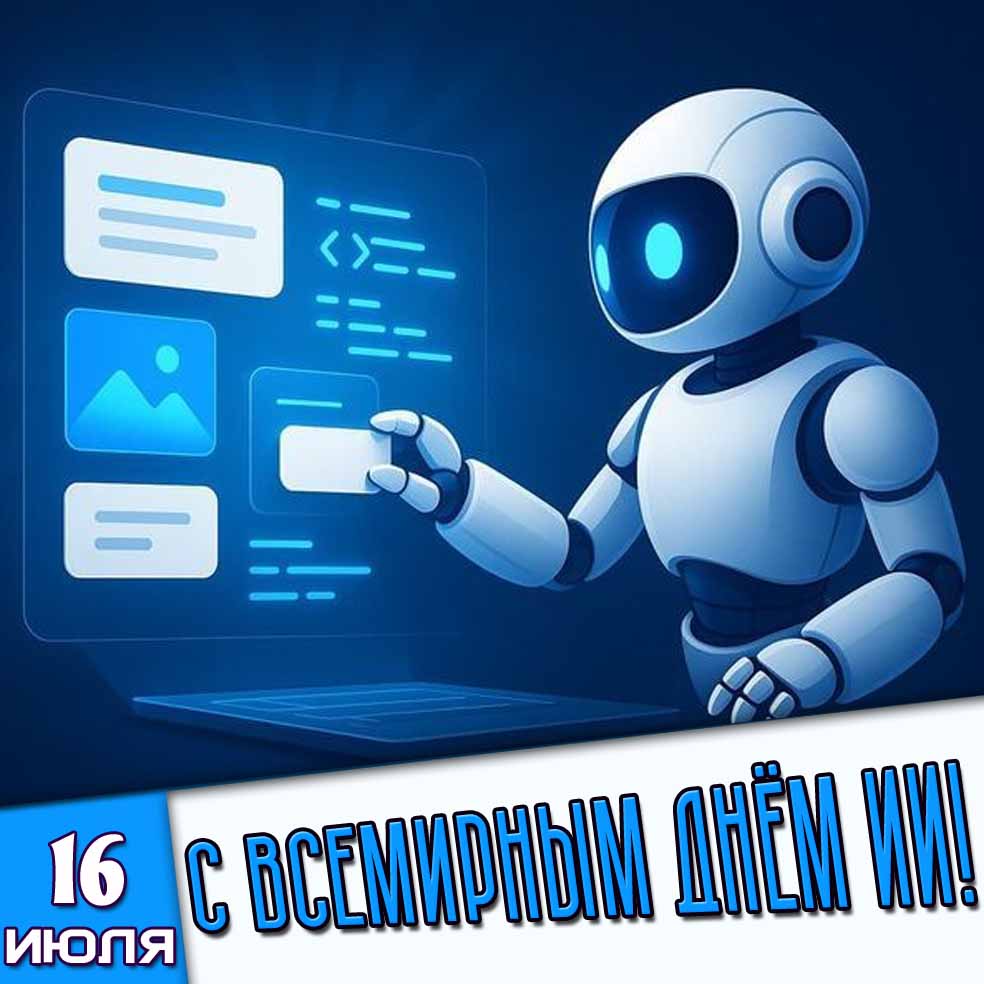 Картинка 16 июля - с Всемирным днём ИИ!