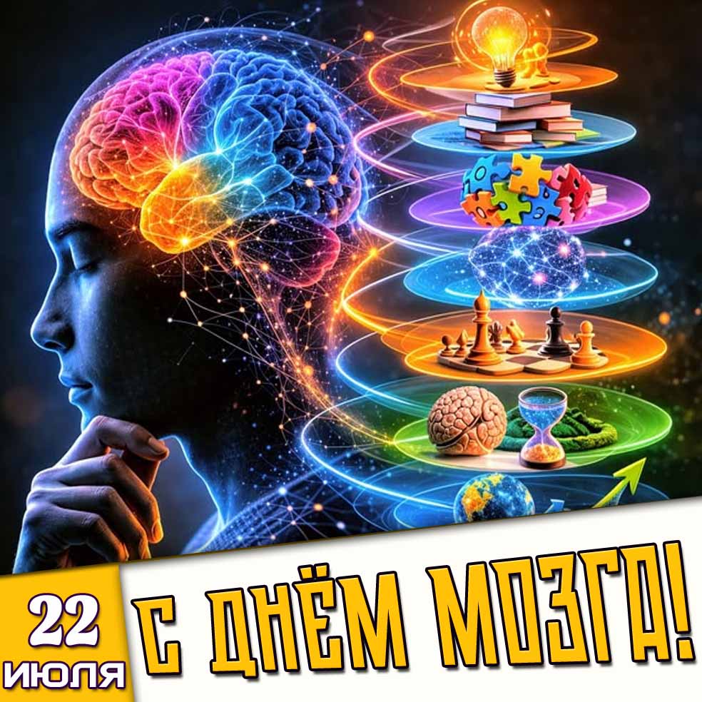 Картинка 22 июля - с днём мозга!