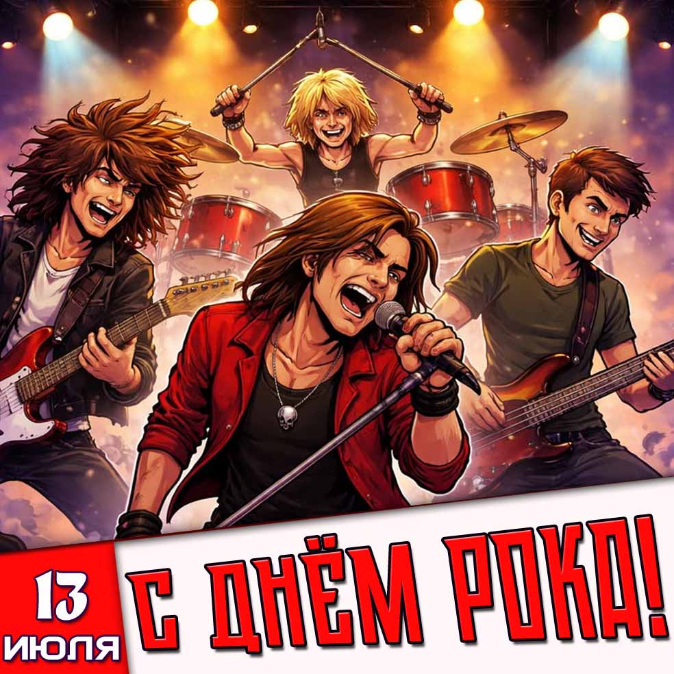 Картинка 13 июля - с днём рока!