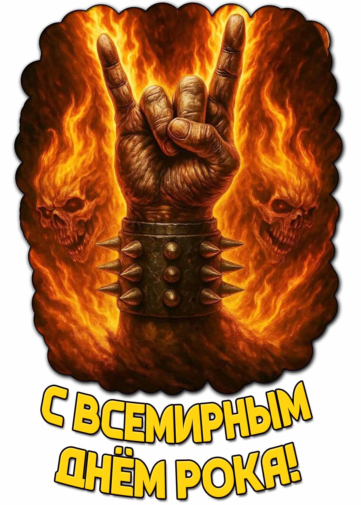 Открытка с Всемирным днём рока