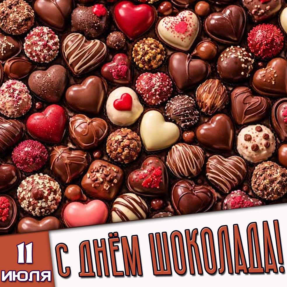 Открытка 11 июля - с днём шоколада!