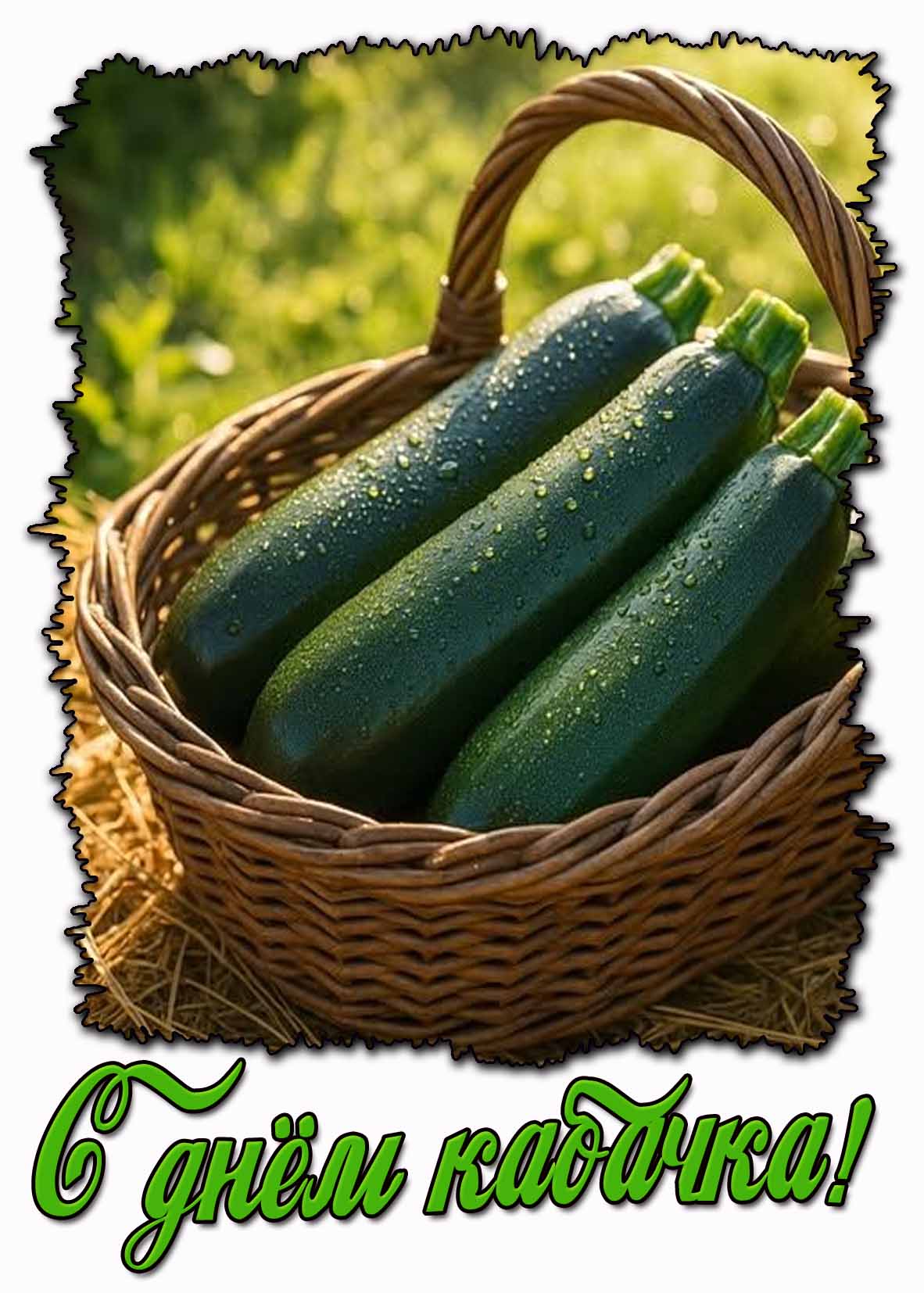 Открытка с днём кабачка