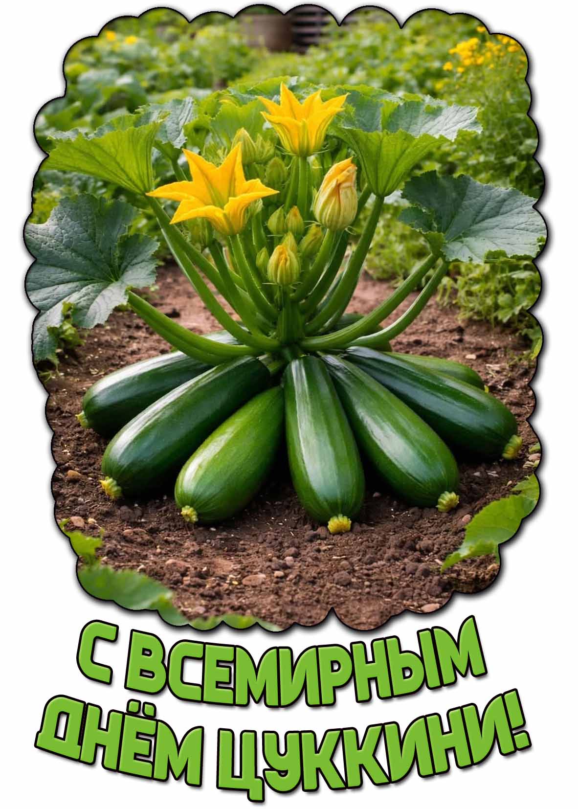 Открытка с Всемирным днём цуккини