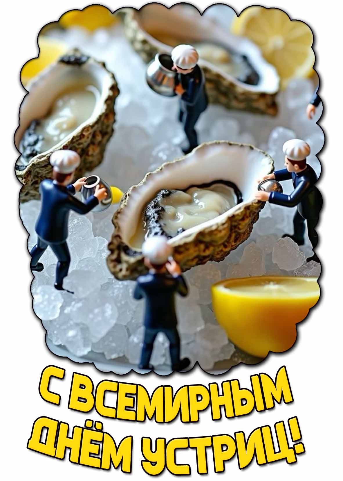 Креативная открытка с Всемирным днём устриц